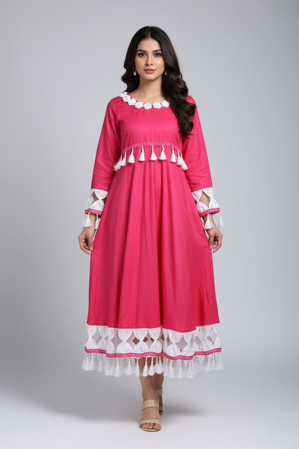 The Fuchsia Tassel Delight Dress
