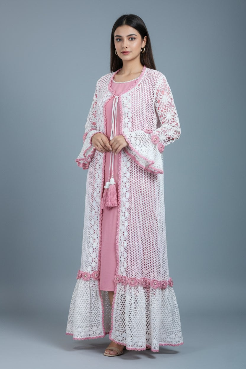 The Enchanting Pink Crocheted Set